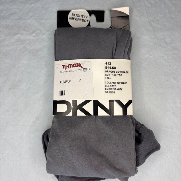 DKNY NEW Opaque Coverage Control Top Tall Tights Women L Gray Slightly Imperfect - Picture 1 of 3